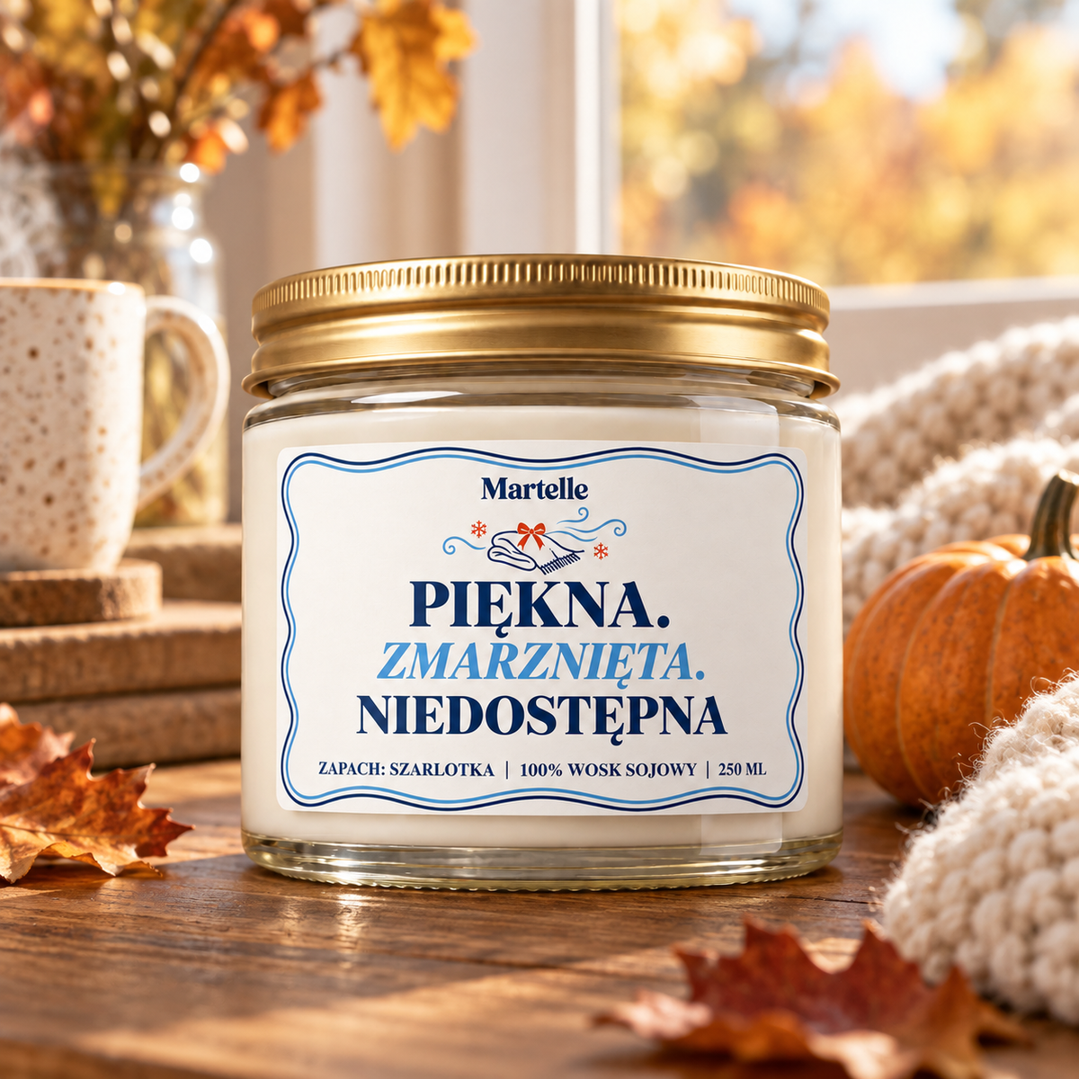 Piękna, zmarźnięta, niedostępna – świeca sojowa (250 ml)