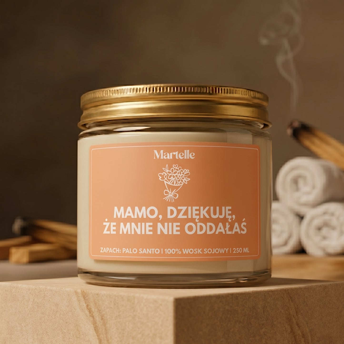 Mamo, dziękuję, że mnie nie oddałaś - świeca sojowa (250 ml)