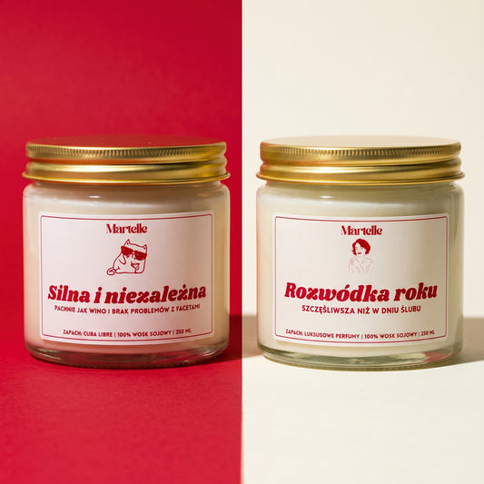 Zestaw Świec "Rozwódka Roku" - prezent dla przyjaciółki