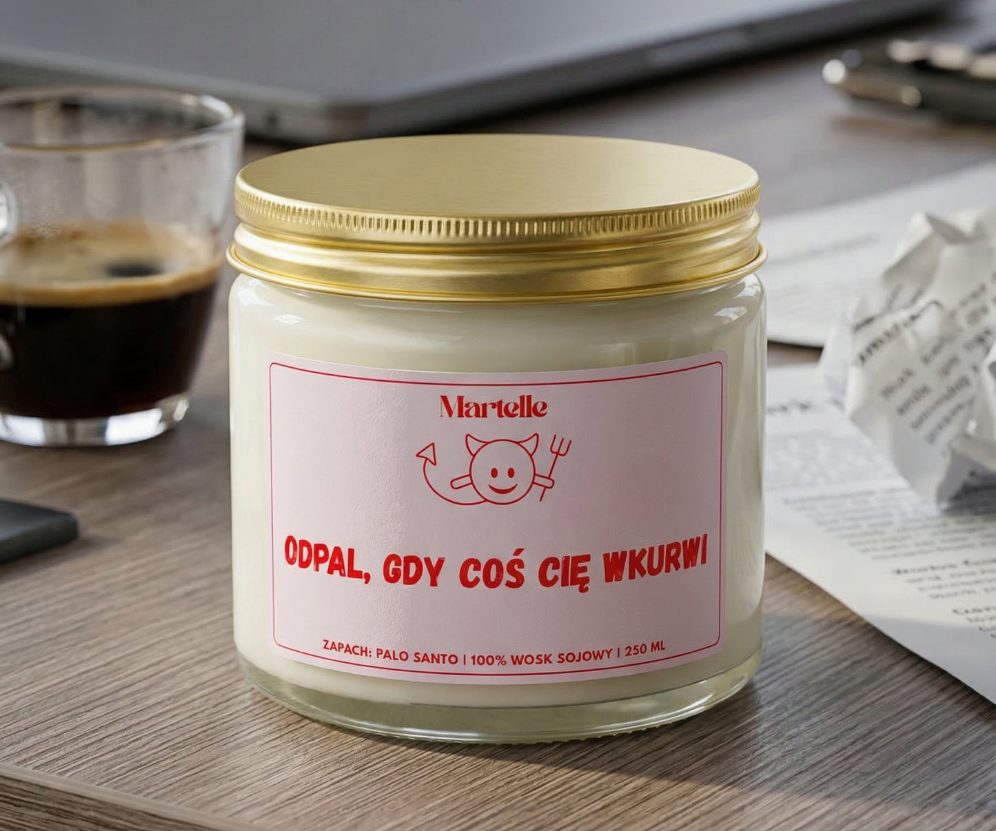 Odpal, gdy coś cię wkur*i - świeca sojowa (250 ml)