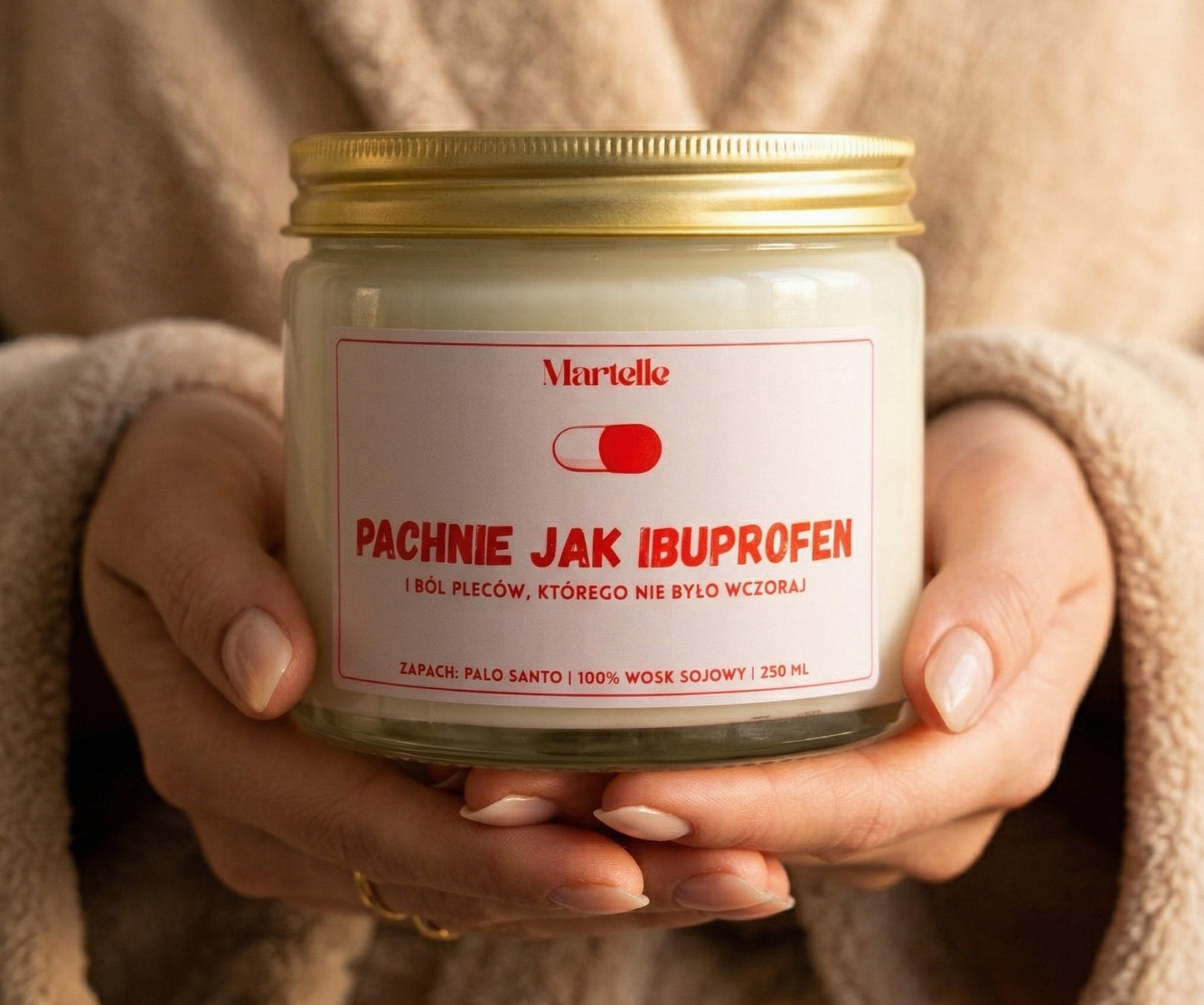 Pachnie jak ibuprofen - świeca sojowa (250 ml)