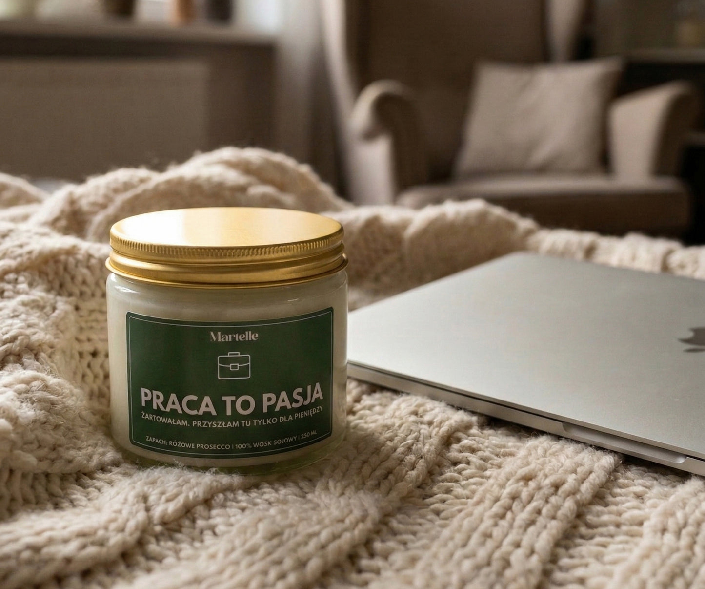 Praca to pasja - świeca sojowa (250 ml)