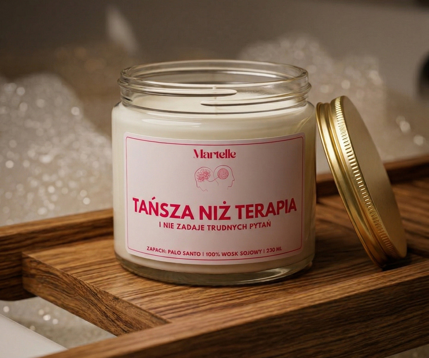 Tańsza niż terapia - świeca sojowa (250 ml)