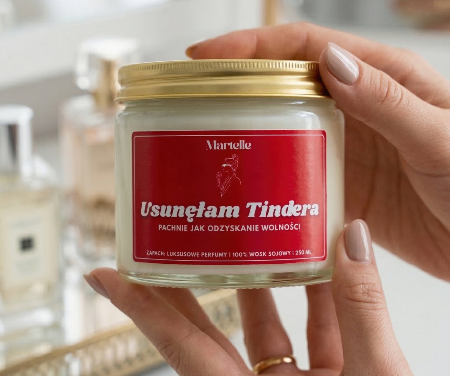 Usunęłam tindera - świeca sojowa (250 ml)