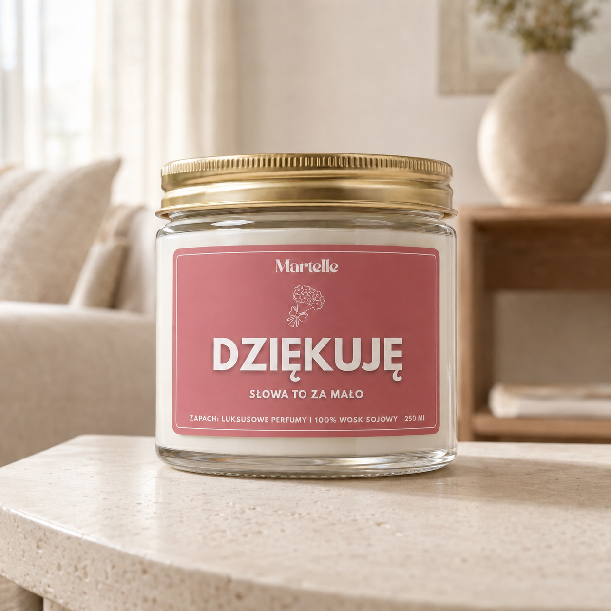 Dziękuję - świeca sojowa (250 ml)