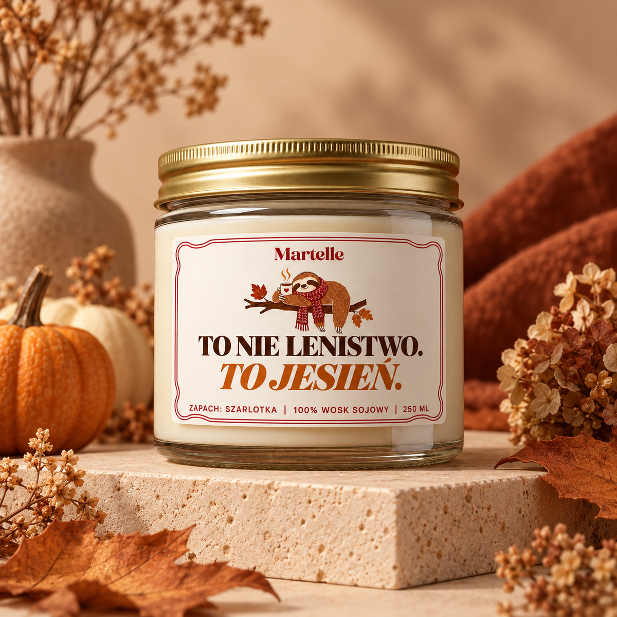 To nie lenistwo, to jesień – świeca sojowa (250 ml)