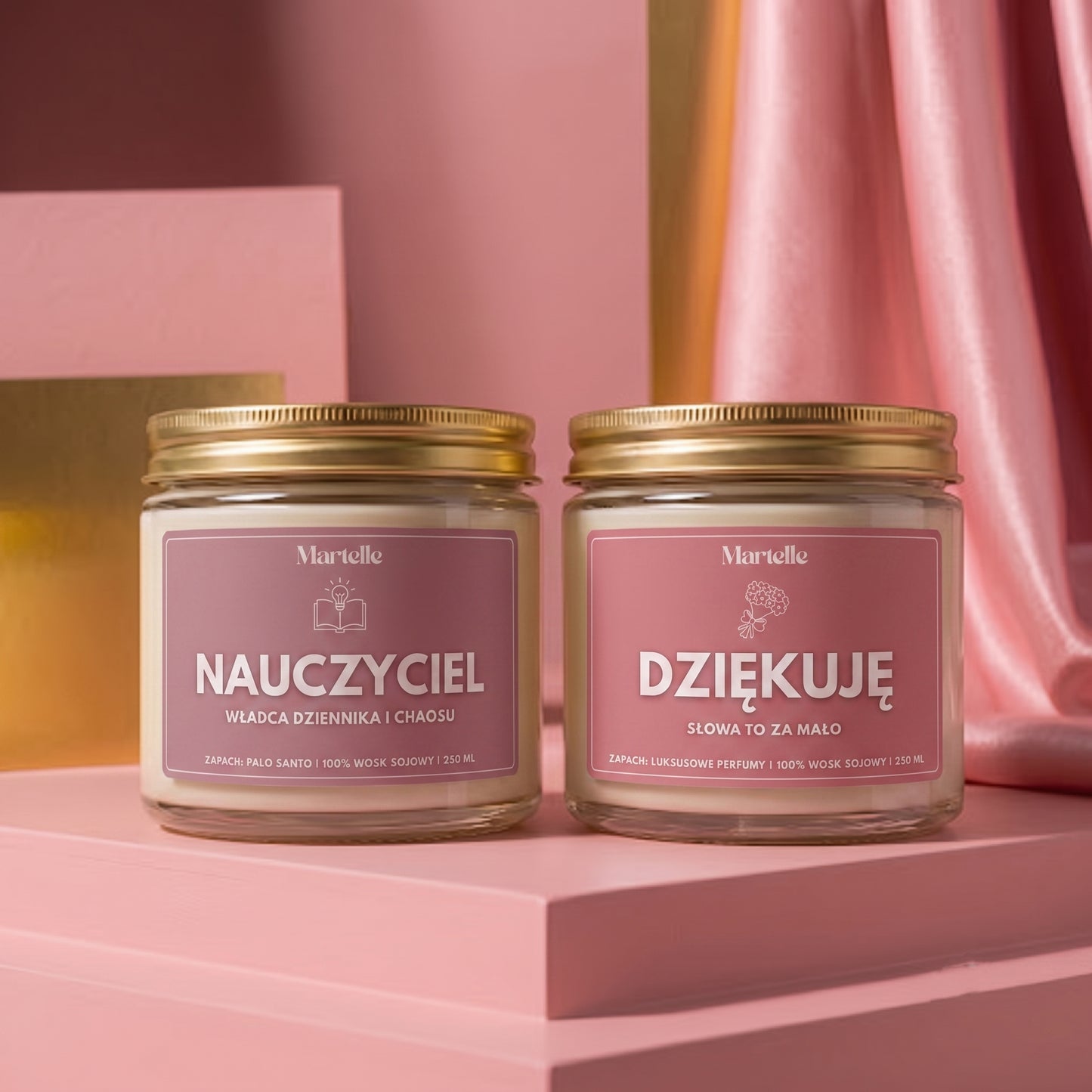Zestaw świec „Dziękuję za wszystko” – prezent dla nauczyciela