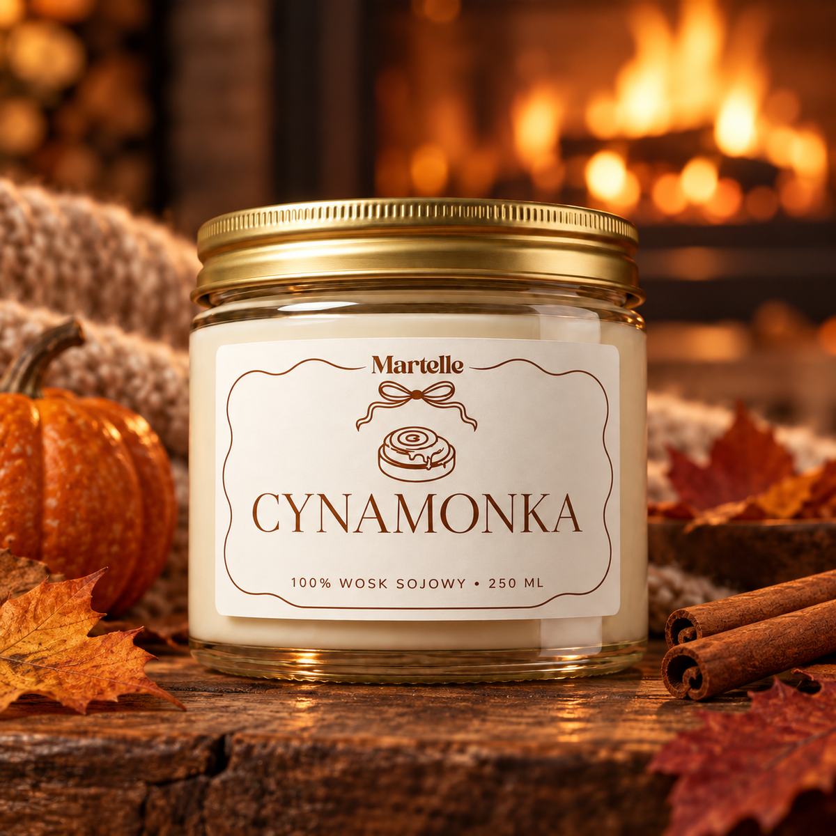 Cynamonka– świeca sojowa (250 ml)