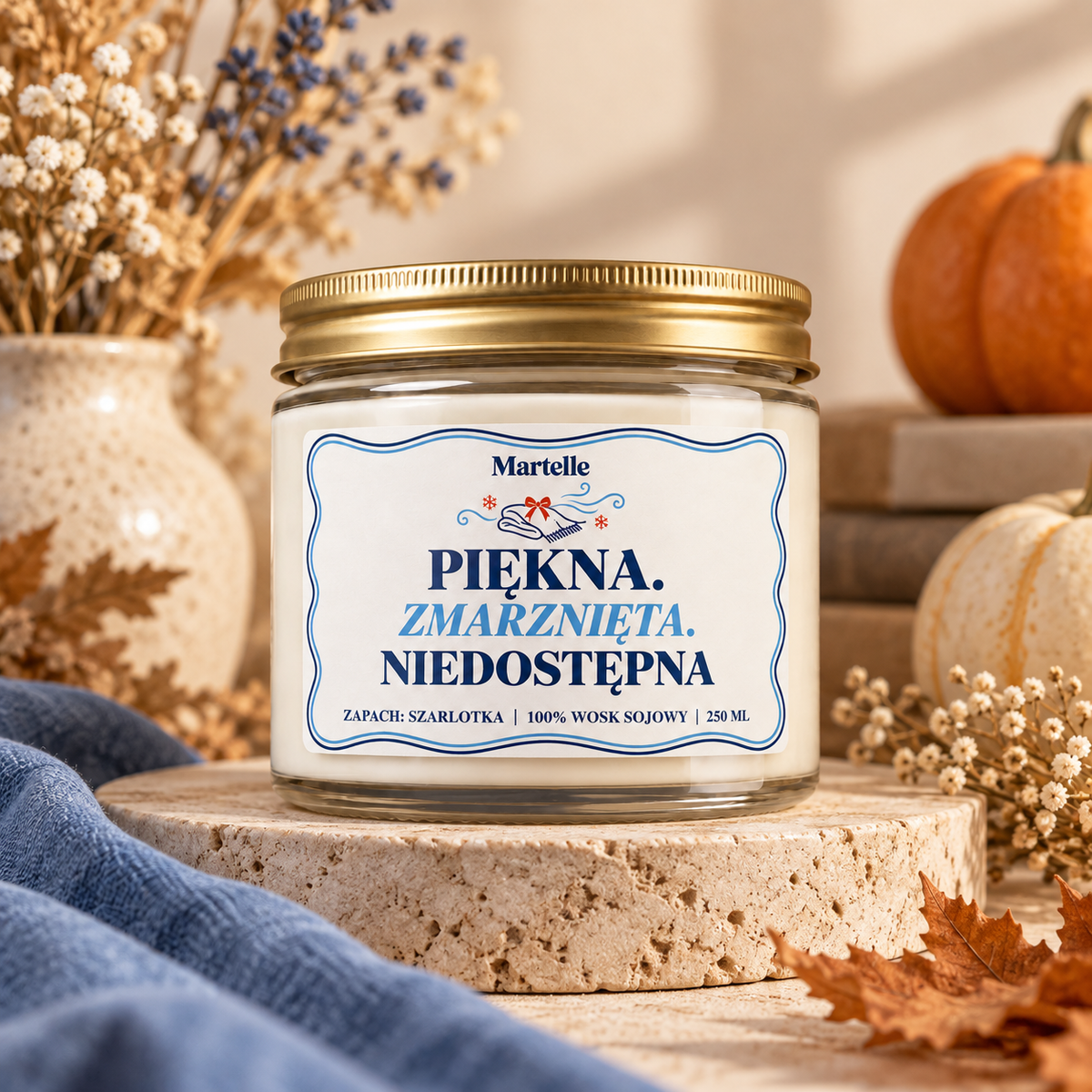 Piękna, zmarźnięta, niedostępna – świeca sojowa (250 ml)