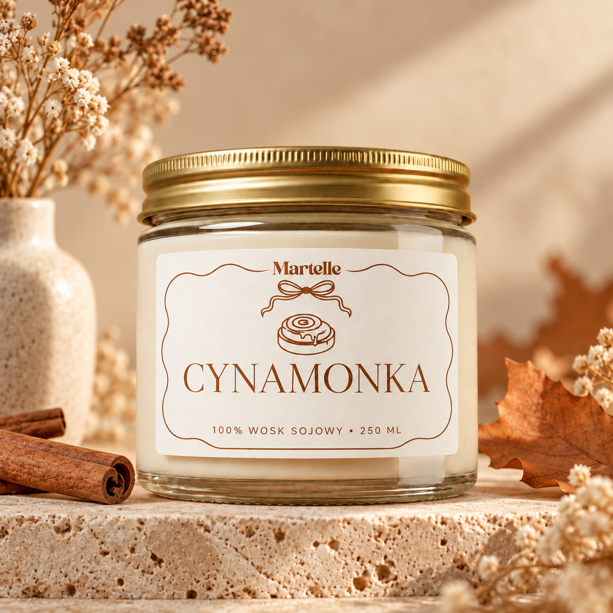 Cynamonka– świeca sojowa (250 ml)