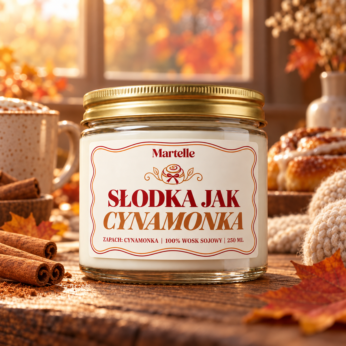 Słodka jak cynamonka – świeca sojowa (250 ml)
