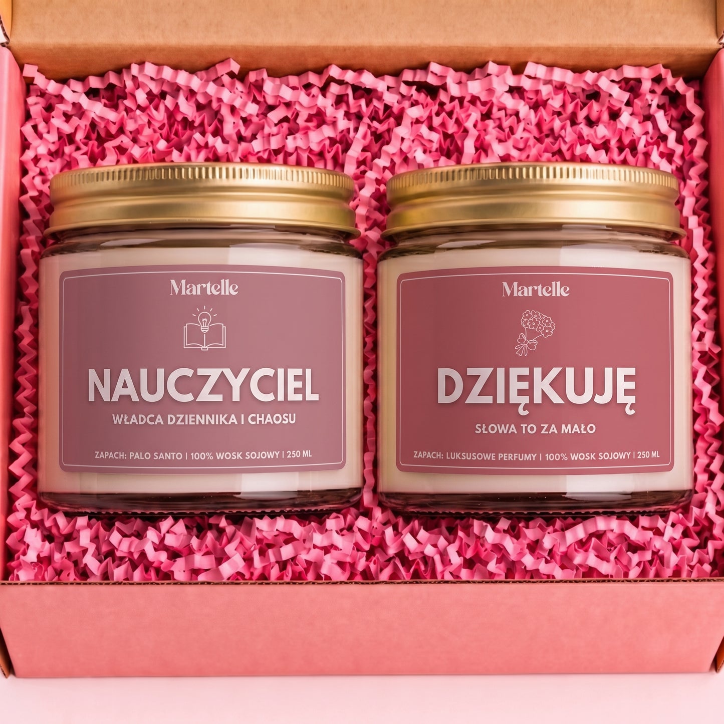 Zestaw świec „Dziękuję za wszystko” – prezent dla nauczyciela