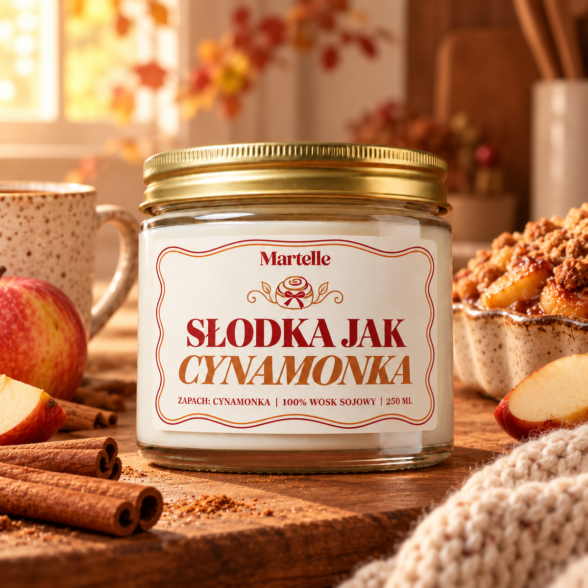 Słodka jak cynamonka – świeca sojowa (250 ml)