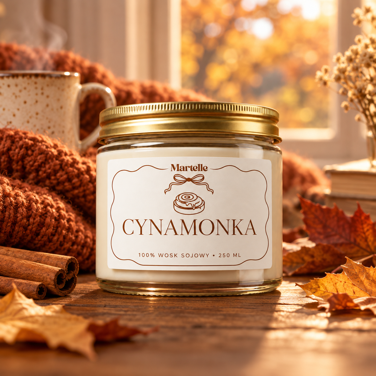 Cynamonka– świeca sojowa (250 ml)