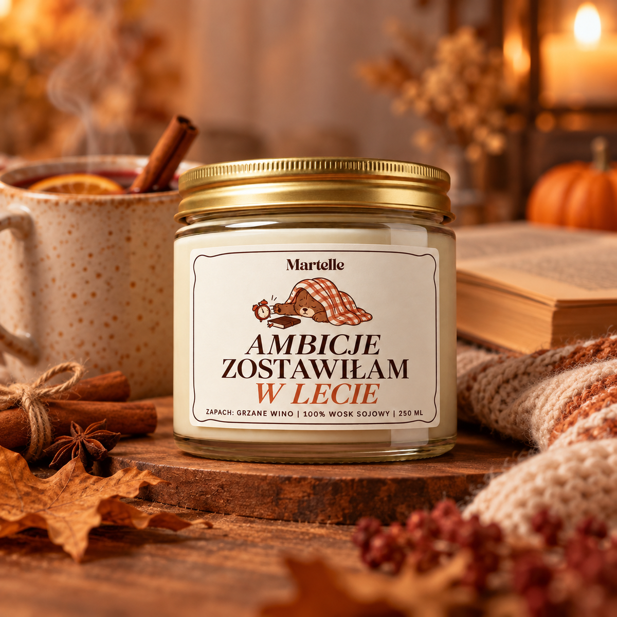 Ambicje zostawiłam w lecie – świeca sojowa (250 ml)