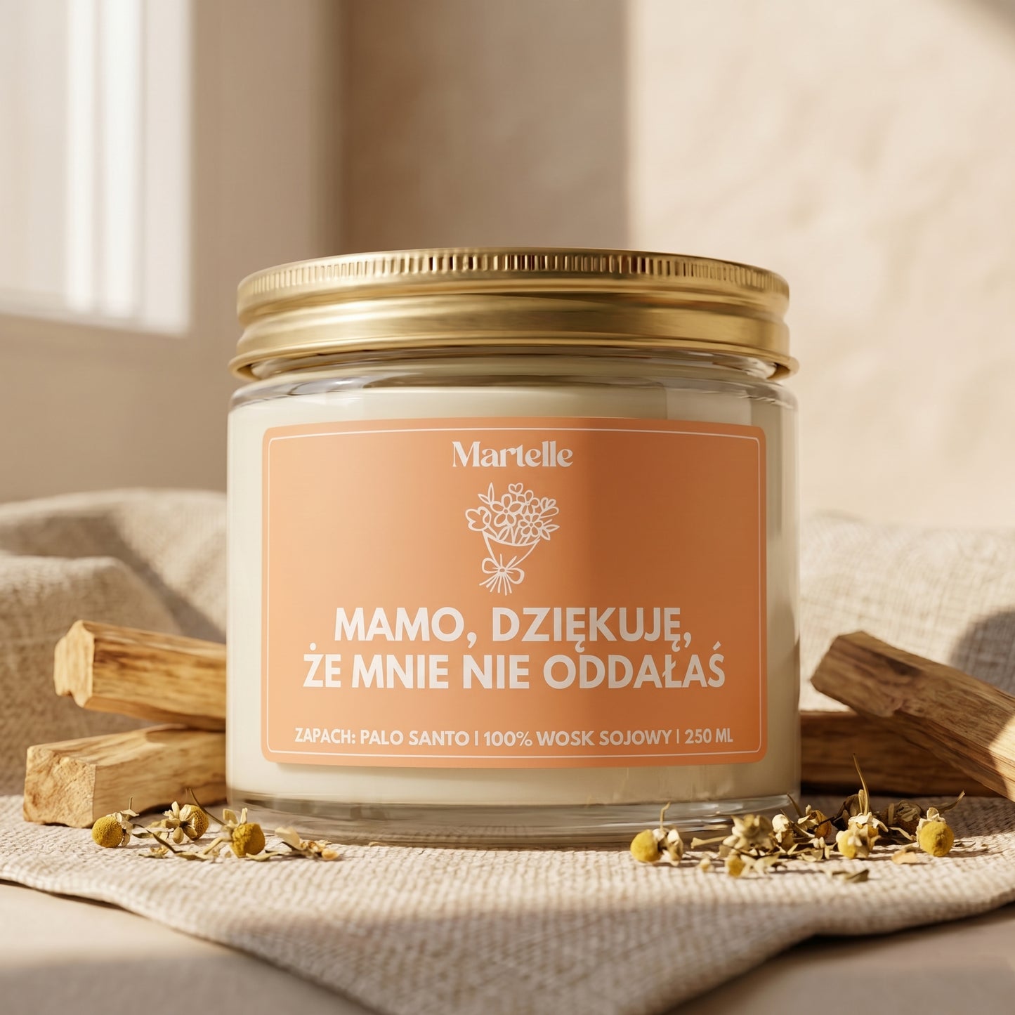 Mamo, dziękuję, że mnie nie oddałaś - świeca sojowa (250 ml)