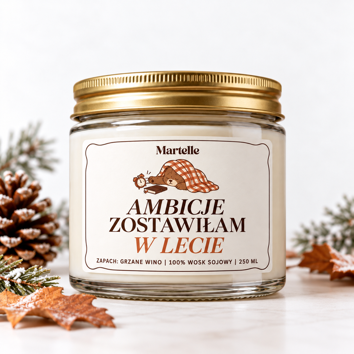 Ambicje zostawiłam w lecie – świeca sojowa (250 ml)