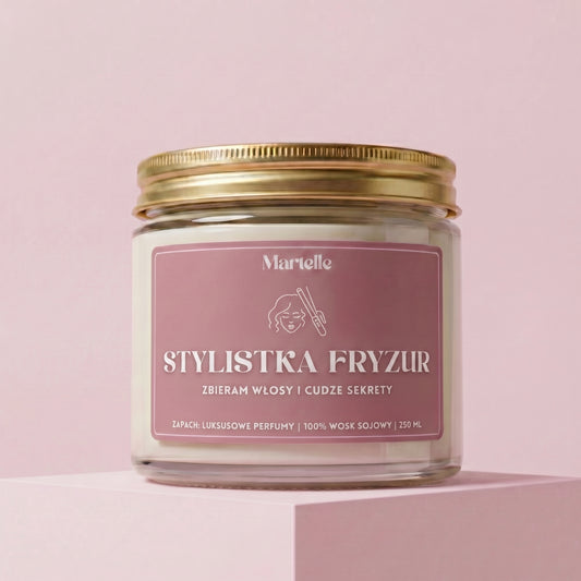 Stylistka fryzur - świeca sojowa (250 ml)