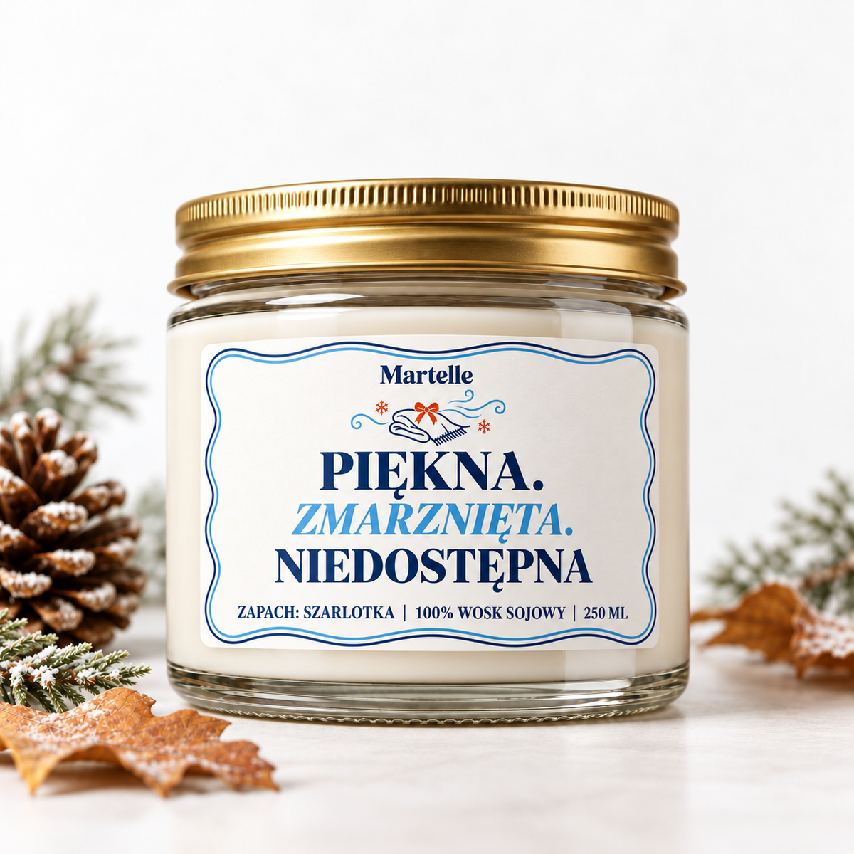 Piękna, zmarźnięta, niedostępna – świeca sojowa (250 ml)