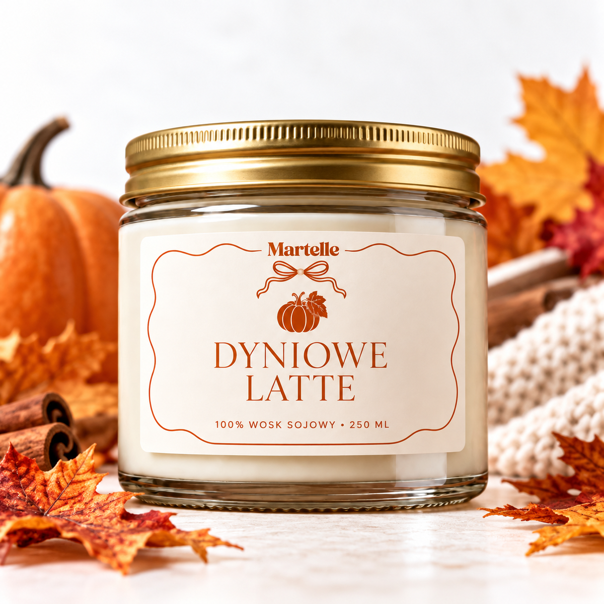 Dyniowe latte – świeca sojowa (250 ml)