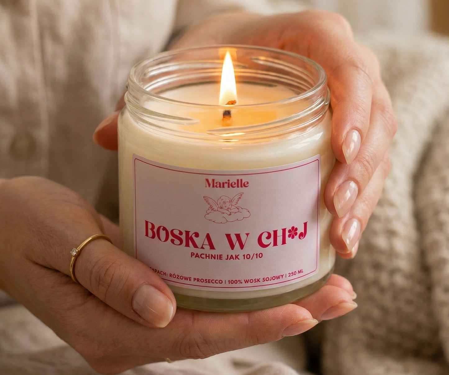 Boska w ch*j - świeca sojowa (250 ml)