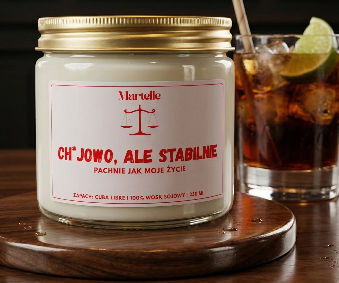 Ch*jowo, ale stabilnie - świeca sojowa (250 ml)