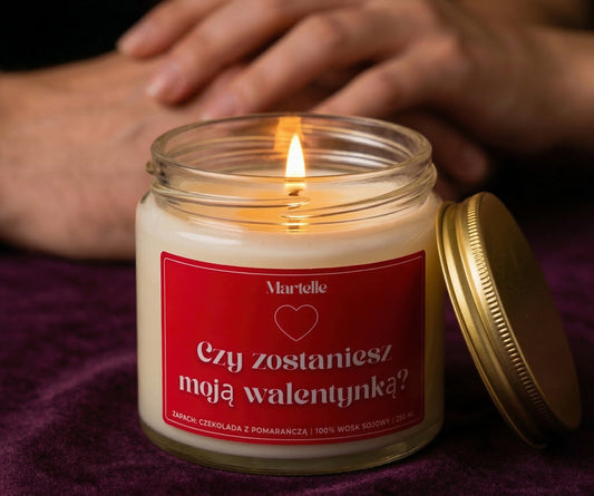 Czy zostaniesz moją walentynką? - świeca sojowa (250 ml)