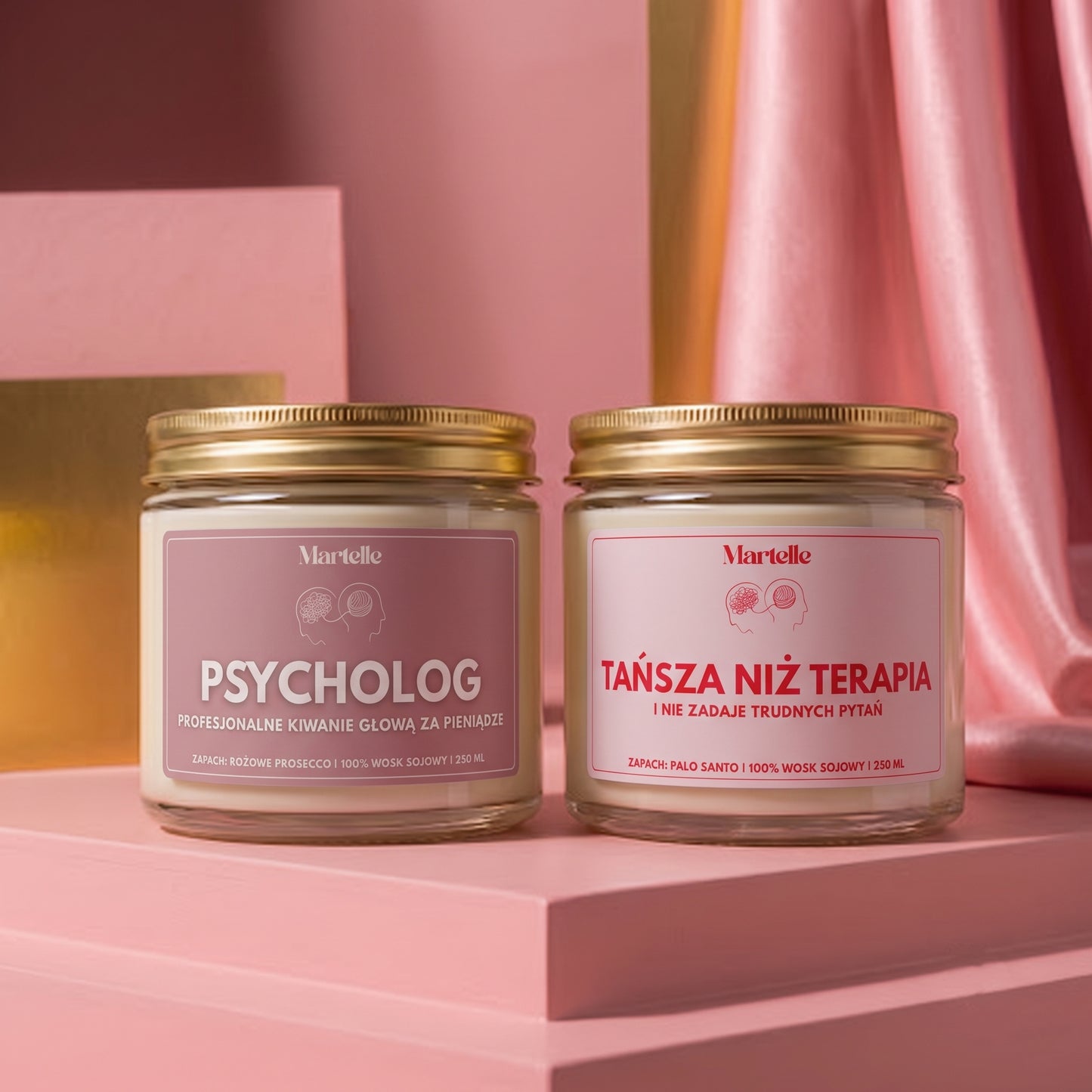 Zestaw świec „Tańsza niż terapia” – prezent dla psychologa