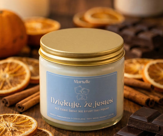 Dziękuję, że jesteś - świeca sojowa (250 ml)