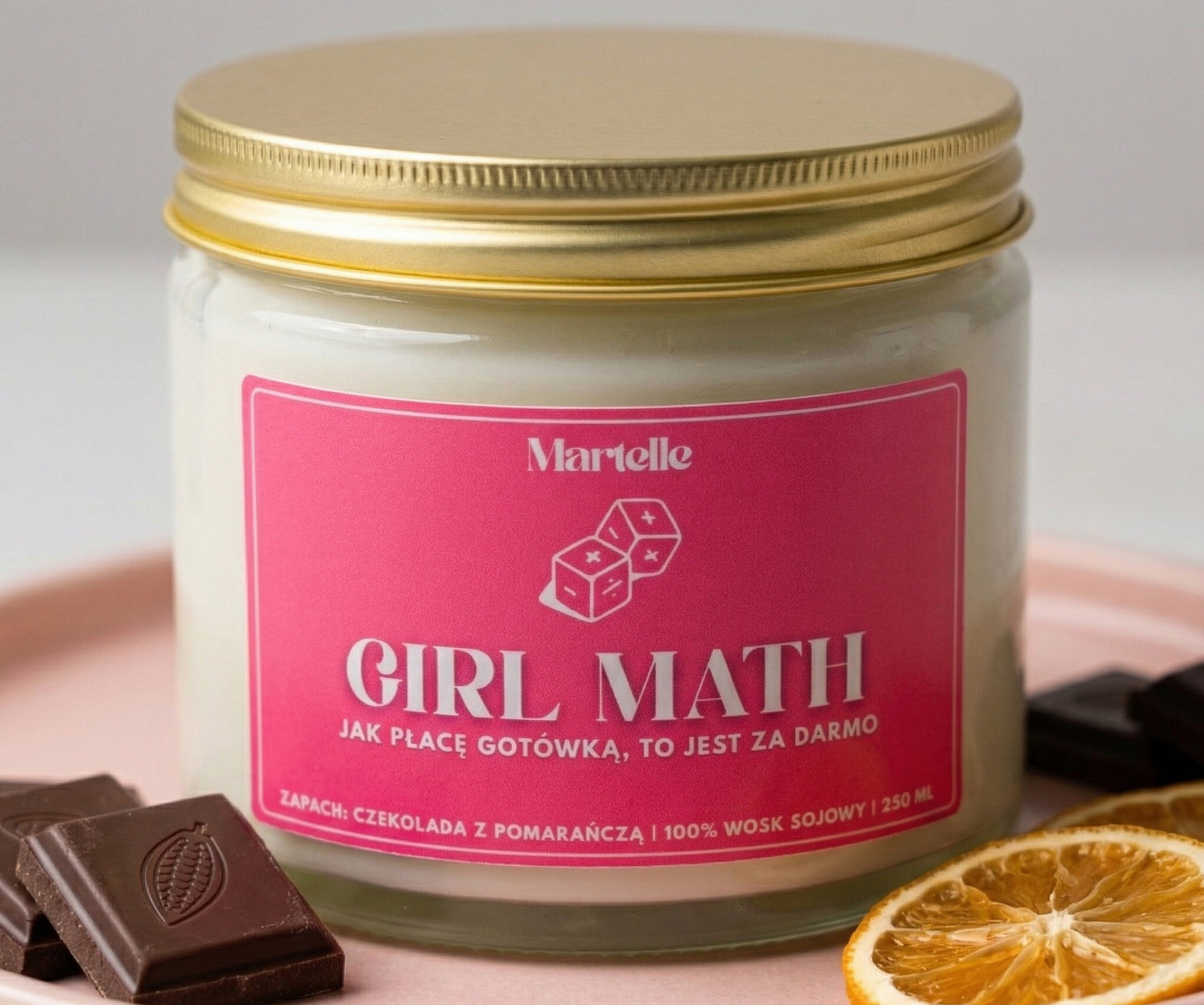 Girl math - świeca sojowa (250 ml)