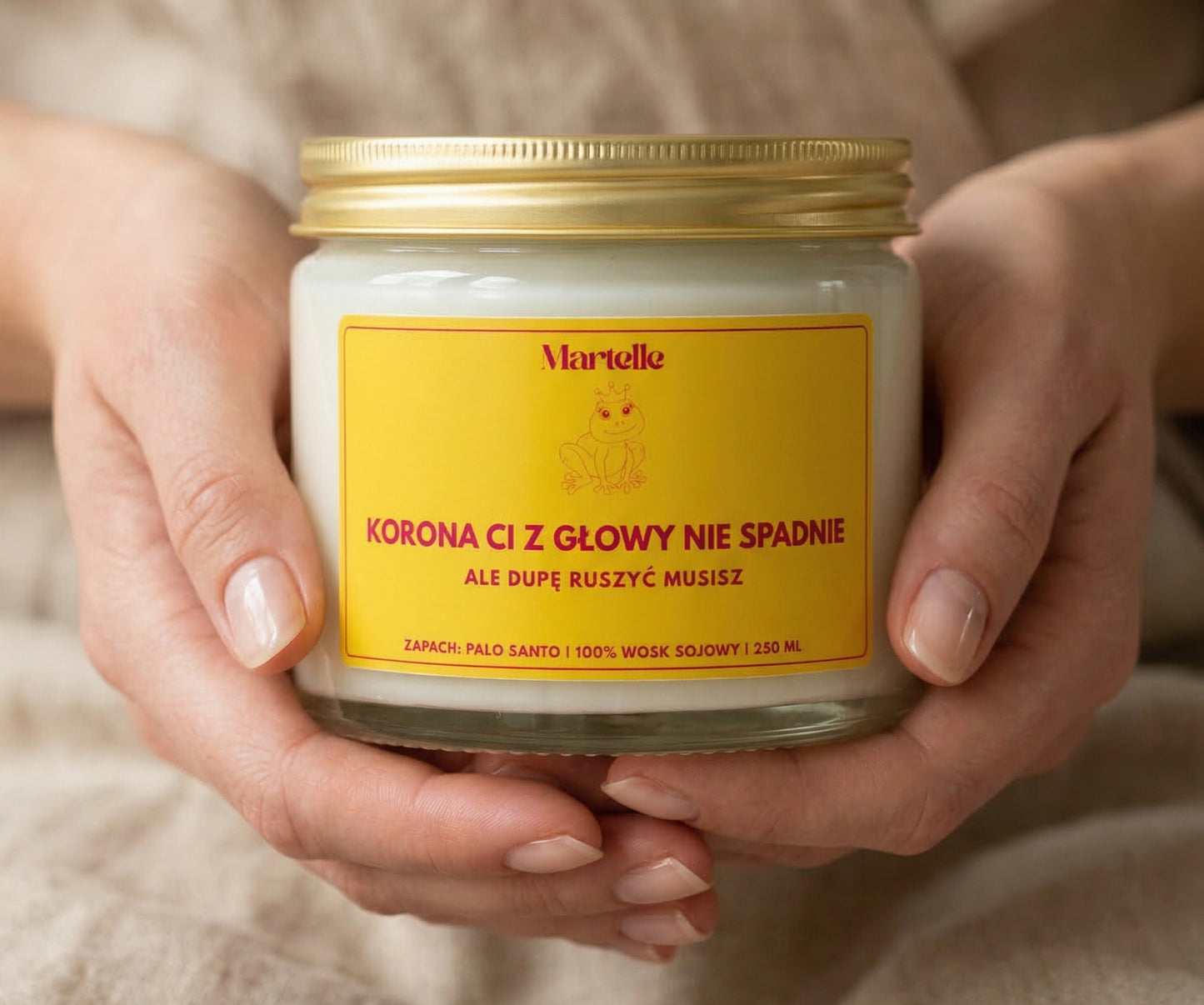 Korona ci z głowy nie spadnie - świeca sojowa (250 ml)