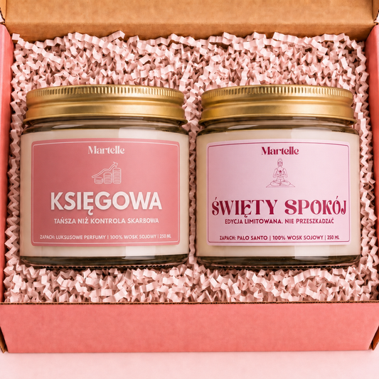 Zestaw świec „Święty Bilans” – prezent dla księgowej