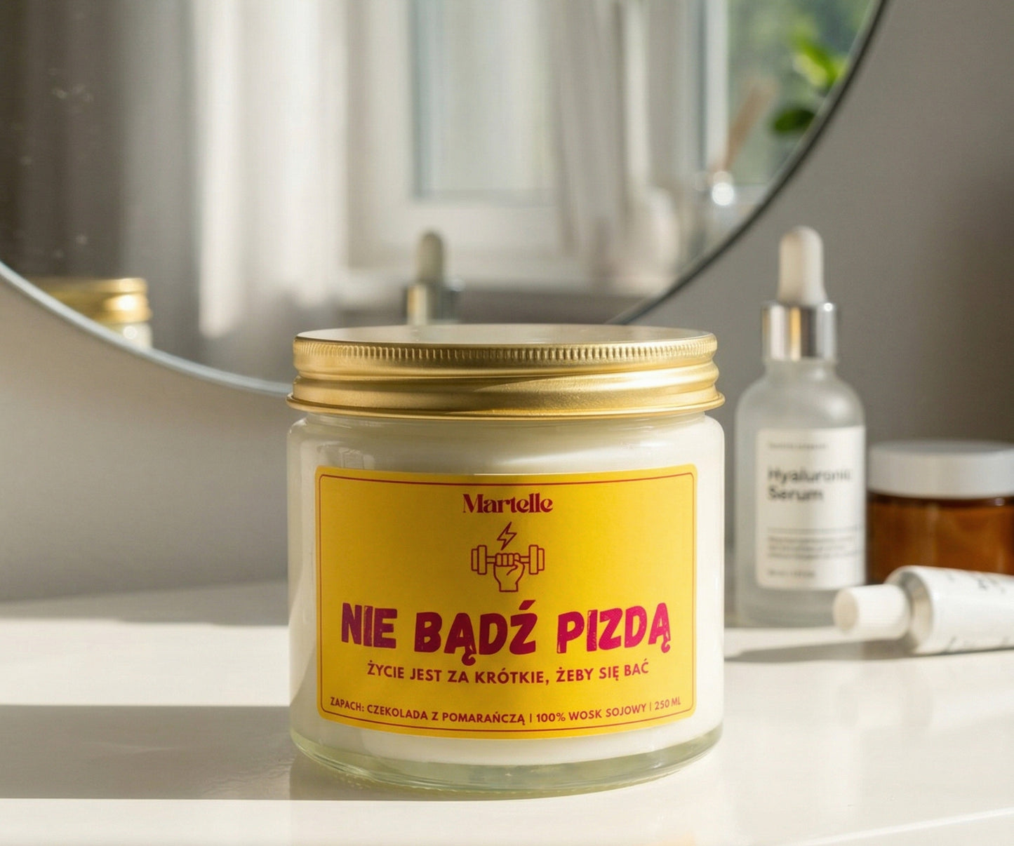 Nie bądź pi*dą - świeca sojowa (250 ml)