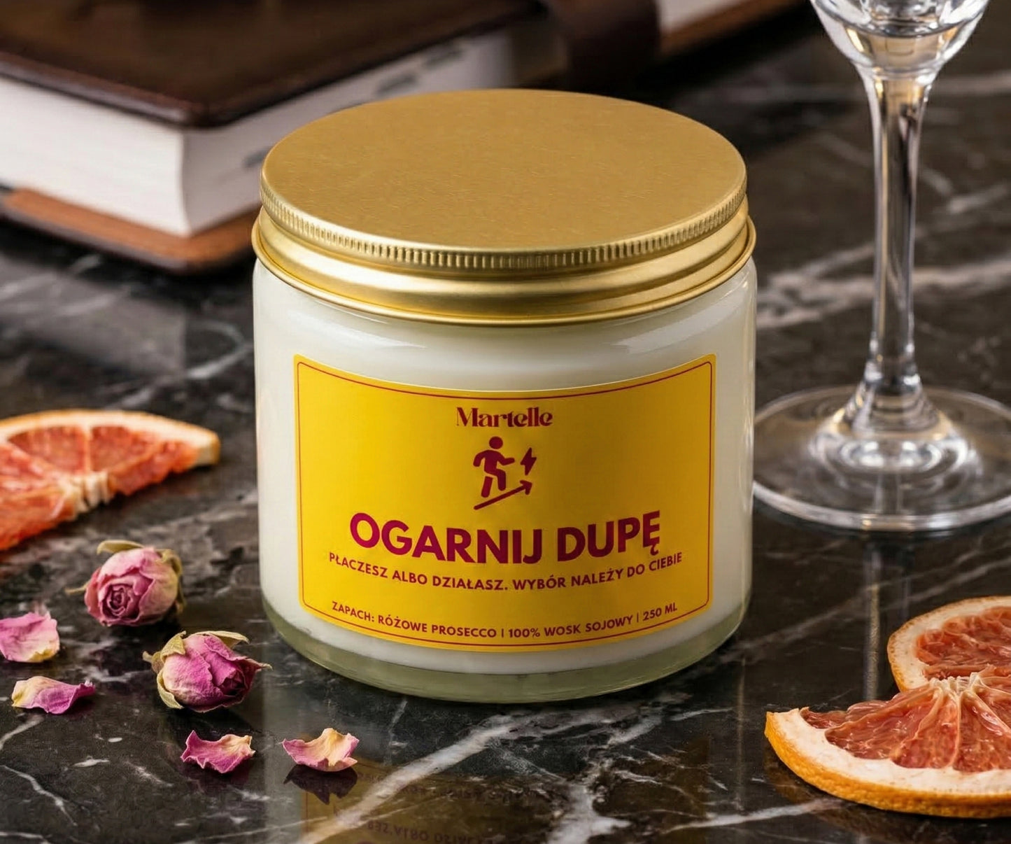 Ogarnij dupę - świeca sojowa (250 ml)