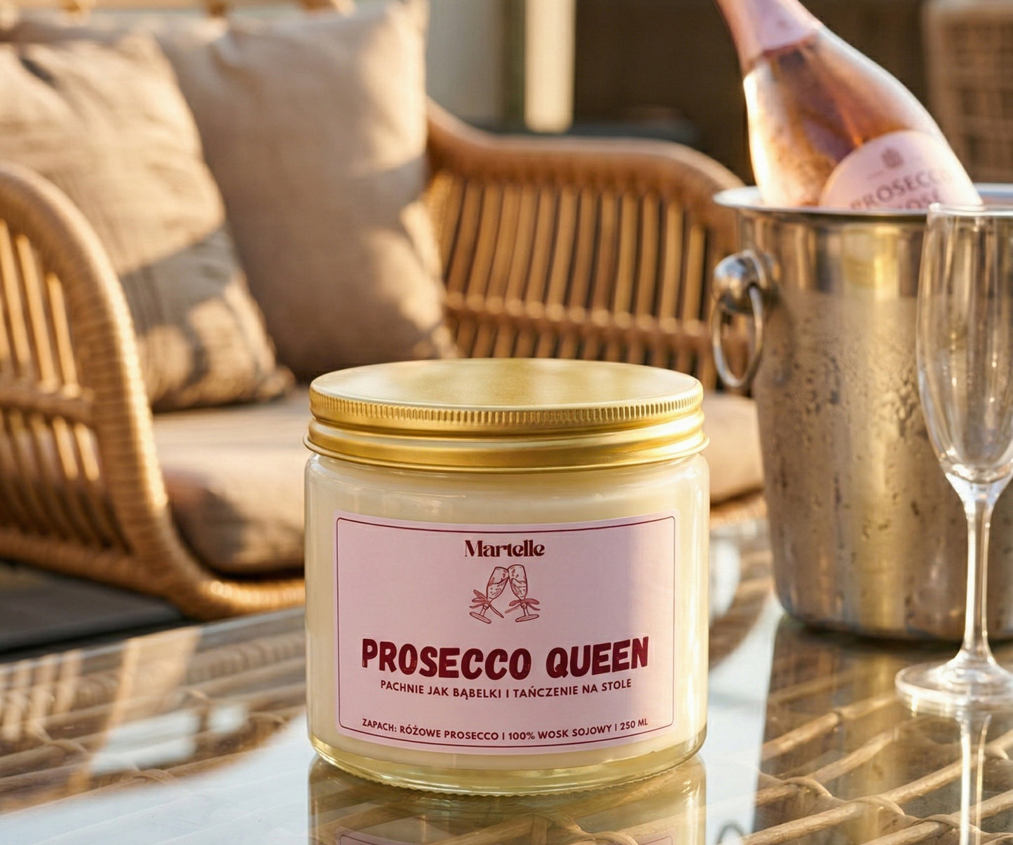 Prosecco queen - świeca sojowa (250 ml)