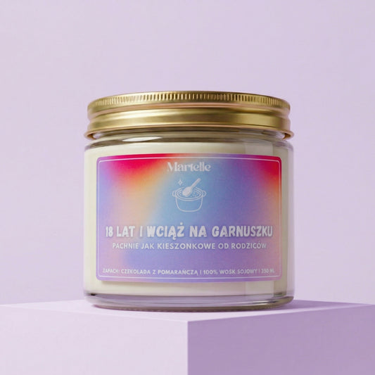 18 lat i wciąż na garnuszku - świeca sojowa (250 ml)