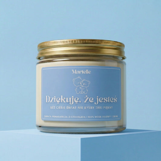 Dziękuję, że jesteś - świeca sojowa (250 ml)