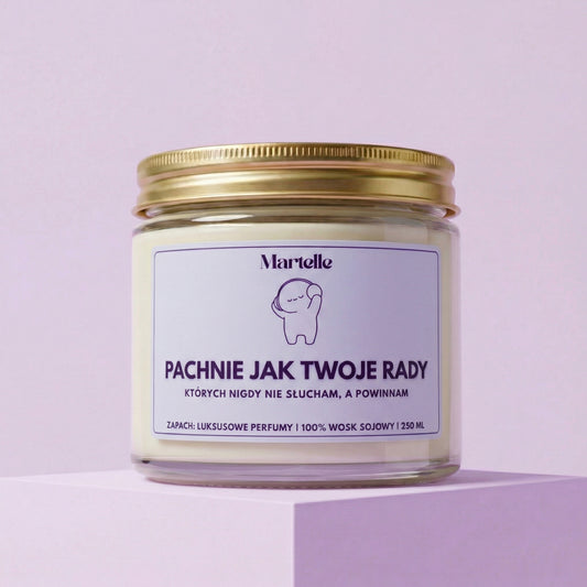 Pachnie jak twoje rady - świeca sojowa (250 ml)