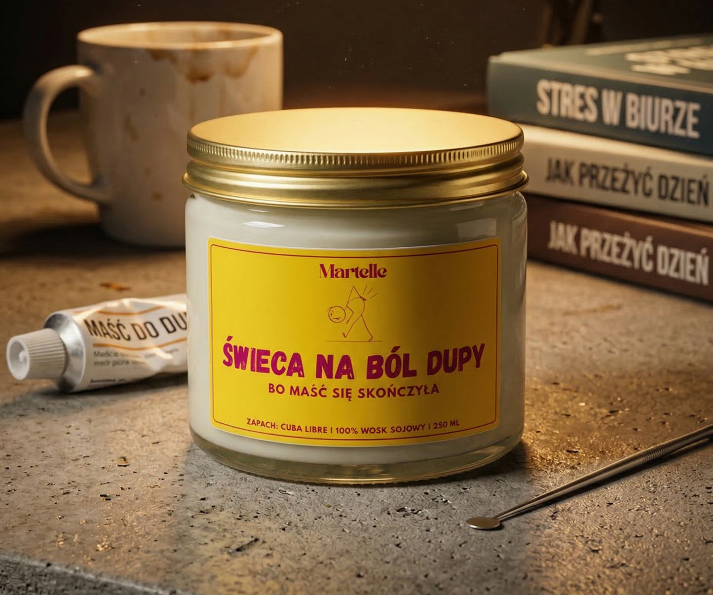 Świeca na ból dupy - świeca sojowa (250 ml)
