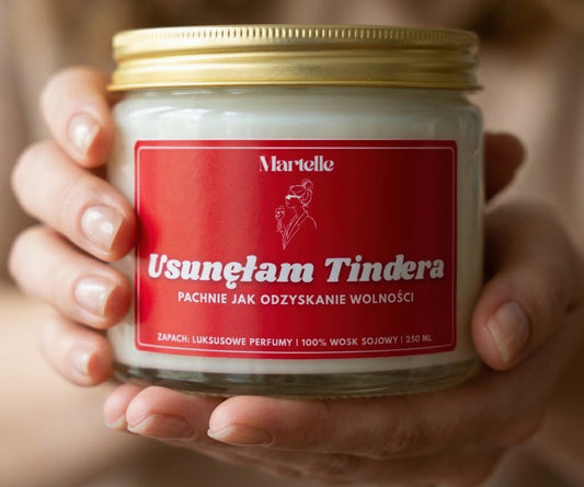 Usunęłam tindera - świeca sojowa (250 ml)